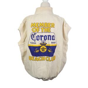 Vintage 90s Corona Beach Club Zip Front Vest Merch XL